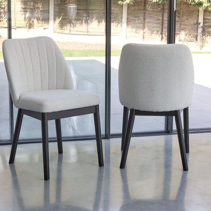 Light Beige Boucle Dining Chairs