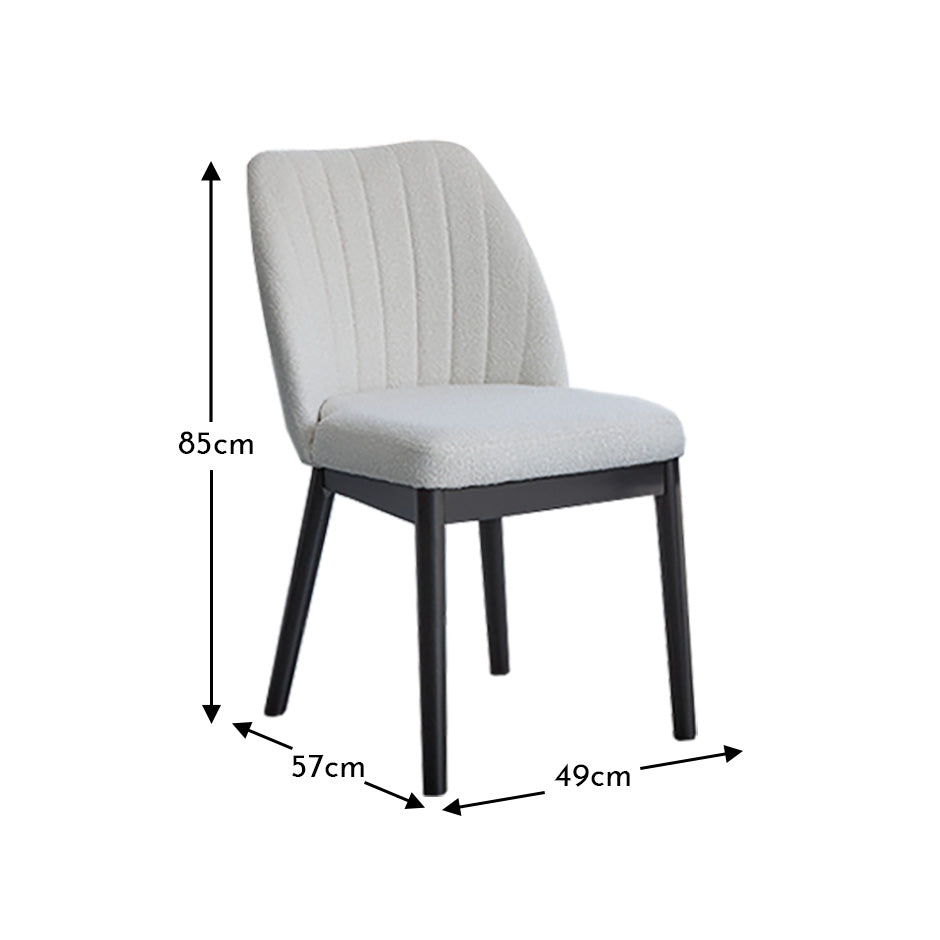 Light Beige Boucle Dining Chairs